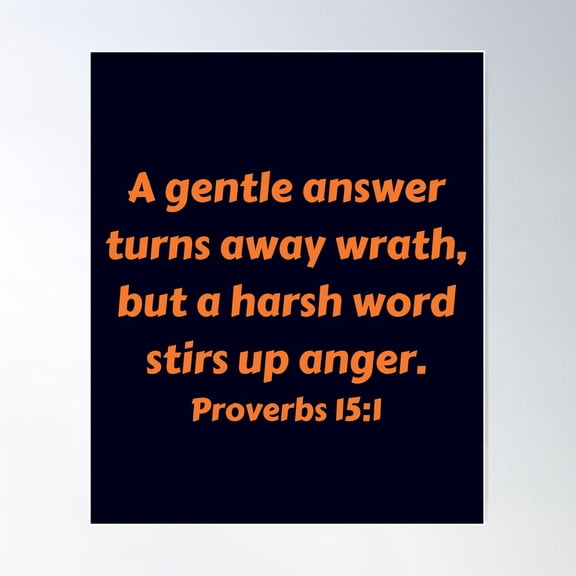 Bible Verse Proverbs 15:1 Poster Wall Art, Modern Wall Decor For Living Room Bedroom, 12x18 UNFRAMED