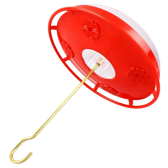 SEWACC Bird Food Dispenser 1Pcs Red Plastic Hanging Hummingbird Feeder for Outdoors 7.87x7.87x0.39 Inch