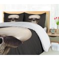 thumbnail image 5 of Ambesonne Skull Duvet Cover Sets, Funny Glass Skeleton Head, 2-Queen, Grey and Beige, 5 of 7