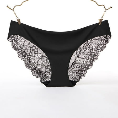 Women Lace Silk Cotton Panties Hollow Out Underwear Soft Briefs