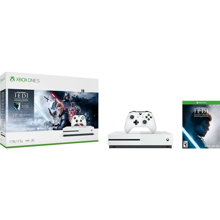 Microsoft Xbox One S 1TB Star Wars Jedi: Fallen Order Console Bundle,  White, 234-01089