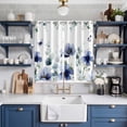 thumbnail image 2 of Purple Floral Kitchen Curtains Window Panels, Watercolor Eucalyptus Leaves Butterfly Insulated Window Treatment Curtain, Grommet Curtains for Bedroom/Living Room/Bathroom, 2 Piece 42"Wx63"L, 2 of 8