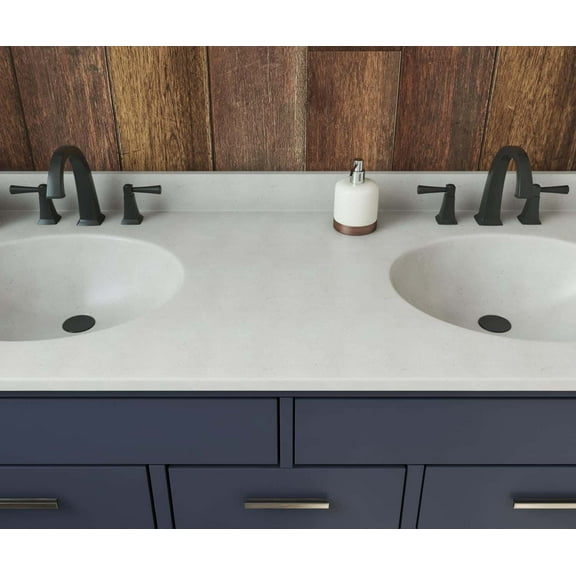 61 Inch Vanity Top with Oval Integral Sinks