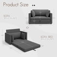 thumbnail image 4 of Gacale Sofa Bed, 2-in-1 Pull Out Loveseat Sleeper Sofa, Folding Floor Couch for Guest Room and Bedroom, Dark Gray, 4 of 7