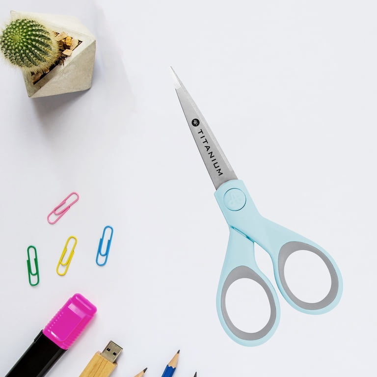 Westcott 5" Titanium Micro-Tip Scissors, Light Blue photo 3