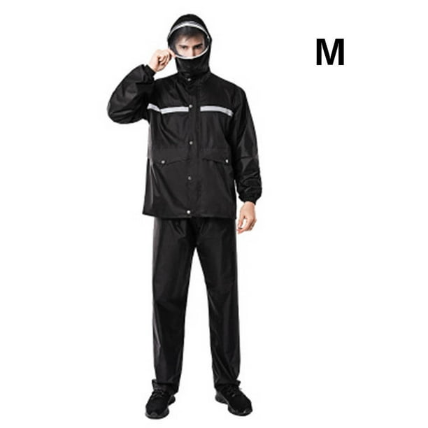 Chaqueta de lluvia impermeable para motocicleta, ropa de lluvia para todo el cuerpo, de doble capa, engrosada, para ciclismo, negro, M sidaley HA6115-01B