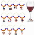 thumbnail image 2 of 12 Styles USA Wine Charms Wine Glass Identifiers Independence Day American Patriotic 4th Fourth of July US National Flag Drink Tag Charm for Wedding Party Favors Reception Decorations, 2 of 5