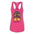 thumbnail image 3 of Wild Bobby, Messy Bun Softball Mom Life Game Day Vibes Sports Lover | Mother's Day Sports Ladies Racerback Sleeveless Top, Raspberry, S, 3 of 5