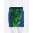 thumbnail image 3 of Zaldita Kids Girls Sequins Bodycon Mini Skirts Sparkly Elastic Waist Pencil Skirts Ballet Dance Party Skorts Dancewear Green 130, 3 of 7