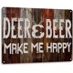 thumbnail image 1 of Letrero de metal para pared con texto en inglés "Deer Beer Make Me Happy", estilo retro, divertido, para cazar en cabañas, 8 x 12 pulgadas, 1 of 3