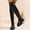 #266-Black, variant on Roncen Women's Winter Casual Retro Over The Knee Boots - Chunky Mid Heel Solid Color Boots with Side Zipper, Slimming Knee High Design
