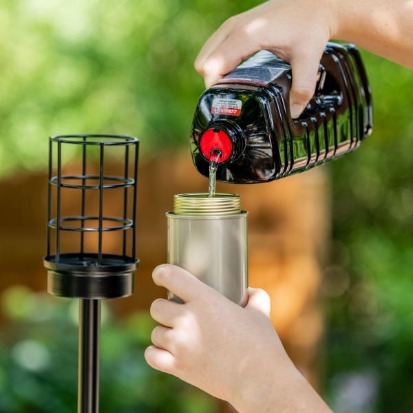 TIKI Brand 65 Inch Torch Metal Lantern Tan