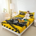 thumbnail image 4 of Feelyou Tractor Machinery Truck Twin Sheet Sets, Yellow Construction Vehicle Twin Fitted Sheet, Teens Boys Girls Flat Sheet, Ultra Soft Home Decor, 3pcs, 4 of 7