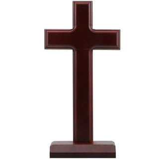 Bright Creations 12 Pack Standing Wood Cross For Diy Crafts And