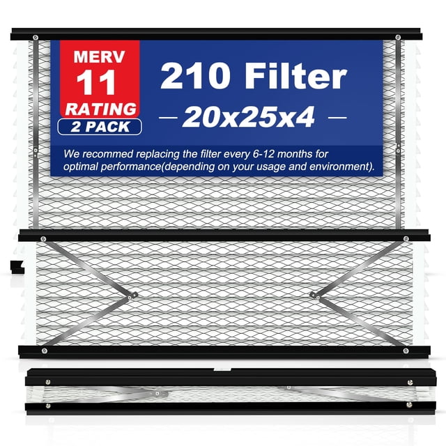 2-Pack 210 Replacement Filter Compatible with AprilAire Whole House Air Purifiers, Models 1210, 1620, 2210, 2216, 3210, 4200, MERV 11 Air Purifiers,