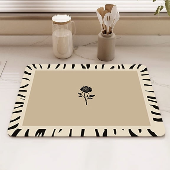 Linnome 11.81 x 15.75 Inch Rubber Drain Pad Heat Resistant Non Slip Pad for Kitchen Countertops Dish Drying and Table Protection