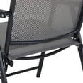 thumbnail image 3 of GVN Folding Chair, Outdoor Patio Chair,Set of 2 Outdoor Folding Chairs, Stackable Patio Dining Chairs with Armrests, Gray, 3 of 10