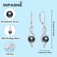thumbnail image 7 of Inpasne Freshwater Pearl Drop Earrings for Women 925 Sterling Silver Infinity Dangle Earrings Twisted Black Pearl Jewelry Gifts for Her, 7 of 7