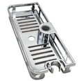 thumbnail image 1 of Kitchen Bathroom Shower Shelf Rectangle Detachable Lifting Storage Tray Rack Plastic Holder, 1 of 10