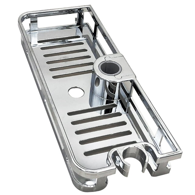 Kitchen Bathroom Shower Shelf Rectangle Detachable Lifting Storage Tray Rack Plastic Holder