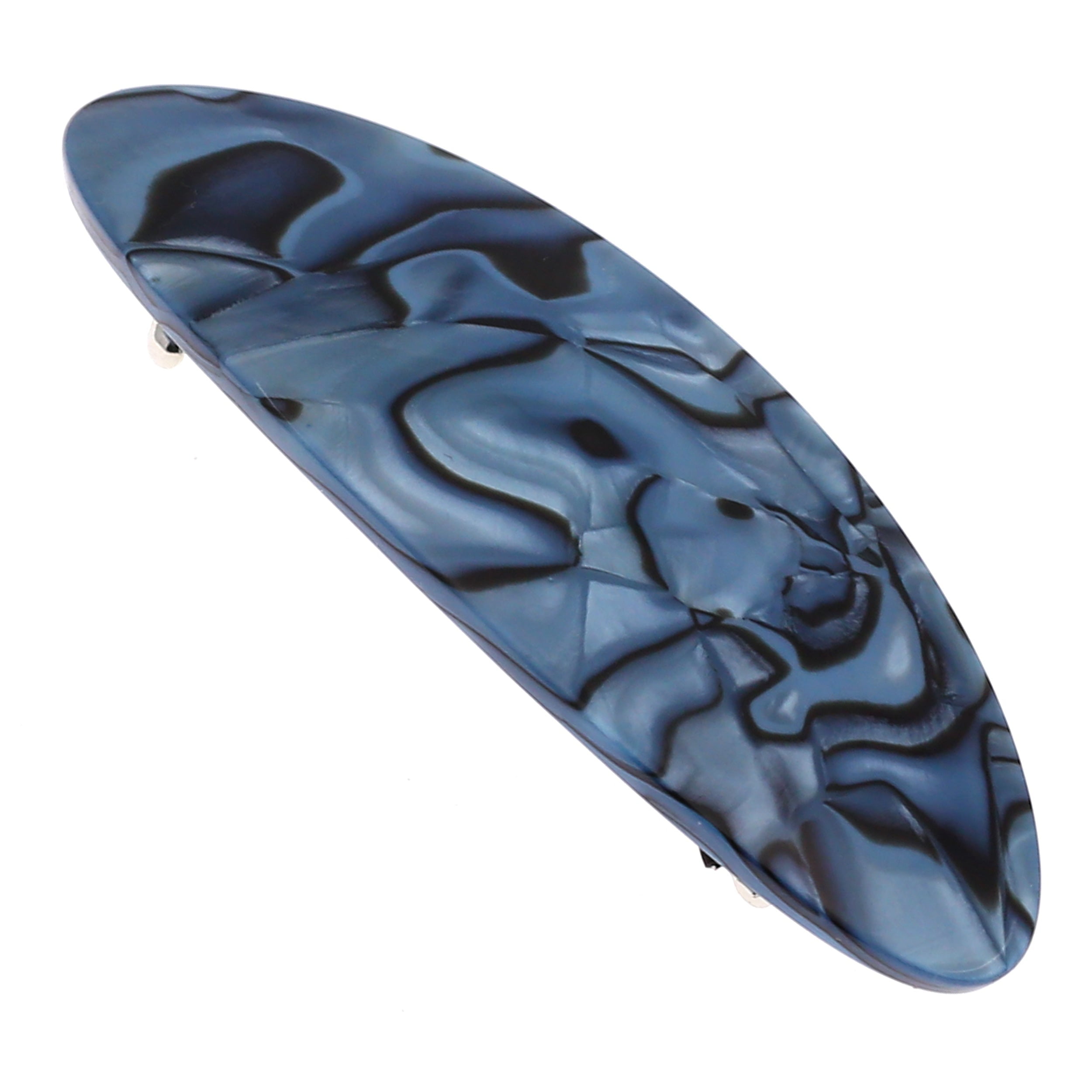 Camila Paris CP2983 French Hair Barrette Clip Handmade Oval Brown, Strong Hold Grip Hair Clips for Women, No Slip Rubberized Metal Closure, Durable Styling Girls Hair Accessories, Made in France