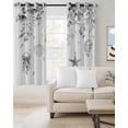 thumbnail image 2 of Grey Coastal Blackout Curtains for Bedroom/Living Room, Thermal Insulated Kitchen Curtains, Summer Eucalyptus Leaves Beach Ocean Starfish Nautical Grommet Darkening Window Treatment Drapes 42"x63"x2, 2 of 8