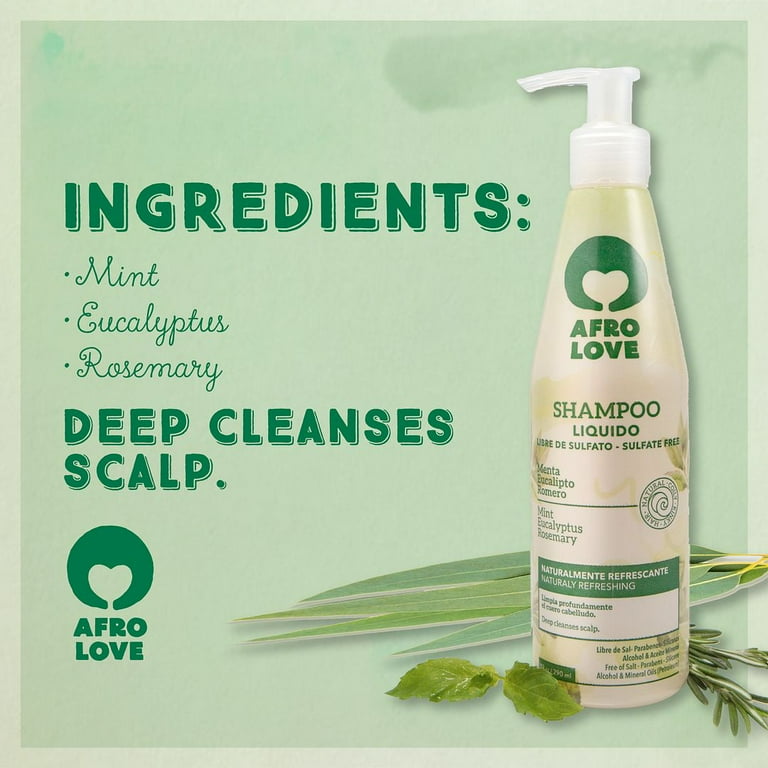 AFRO LOVE Shampoo with Mint, Eucalyptus & Rosemary (10oz) AFRO LOVE Shampoo with Mint, Eucalyptus & Rosemary (10oz)