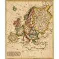 thumbnail image 2 of Vintage Maps 12x14 Black Modern Framed Museum Art Print Titled - Europe 1817, 2 of 4