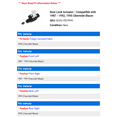 thumbnail image 2 of Door Lock Actuator - Compatible with 1987 - 1992, 1995 Chevy Blazer 1988 1989 1990 1991, 2 of 2