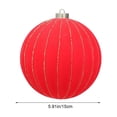 thumbnail image 6 of Luxcidy Red Jumbo Flocked Christmas Ornament, 15 cm / 5.91 Inch Diamond Embossed Gold Thread Velvet Ball, Reusable Hanging Decor for Holiday Wedding Party Porch and Event Display, 6 of 8