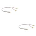 thumbnail image 2 of Tholdsy Auriculares negros de 3,5 mm, cable de audio para auriculares, micrófono Y adaptador divisor, 1 a 2 , cable conectado a PC portátil blanco 2Conjunto, 2 of 6