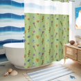 thumbnail image 5 of No Hook Shower Curtain, Spring Flowers Shower Curtains for Bathroom with See Through Top Window, Pink Yellow Wildflowers Country Plants Green Waterproof & Washable Bath Curtain Extra Long 72"x84", 5 of 9
