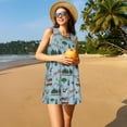 thumbnail image 3 of Pofeuu Camping Caravan Print Women's Sleeveless Dress, Loose Fit Summer Dress, Casual Tank Dress for Women, 3 of 7