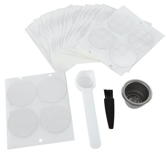 1 Pods 100 Seals Stainless Steel Refillable Coffee Capsule Reusable for Machine Espresso Coffee Maker Cup Filter