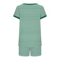 thumbnail image 5 of Women Two Piece Short Sets,Two Piece Shorts Sets for Women Vacation Trendy Lounge Sets Crew Neck Matching Sets Cap Sleeve Suits, 5 of 5