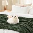 thumbnail image 3 of Manta de cama, color verde bronce, supersuave, 130 x 180 cm, 3 of 9