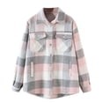 thumbnail image 2 of Pntutb Chaqueta de lana a cuadros de un solo pecho con solapa cepillada informal a la moda para mujer Liquidación Pntutb Pntutb-1506, 2 of 5