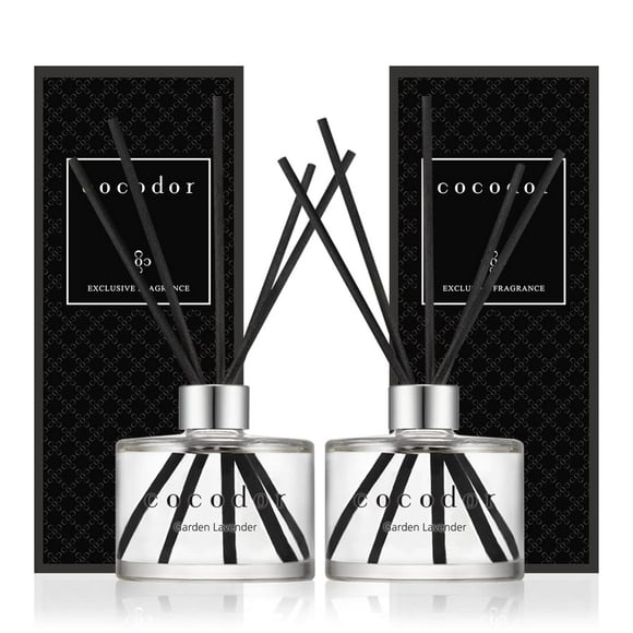 COCODOR Signature Reed Diffuser/Garden Lavender / 6.7oz(200ml) / 2 Pack/Reed Diffuser, Reed Diffuser Set, Oil Diffuser & Reed Diffuser Sticks, Home Decor & Office Decor, Fragrance and Gifts