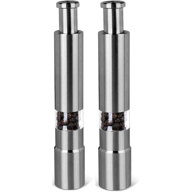 Spice GrindEase, molinillo de especias manual de acero inoxidable de alta resistencia, mini y potente molinillo de condimentos para semillas de mostaza, maíz y pimienta, cámara transparente para una