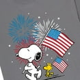 thumbnail image 3 of Peanuts - Snoopy And Woodstock American Flags - USA - 4th of July - Men's Short Sleeve Graphic T-Shirt, 3 of 6