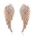 thumbnail image 2 of Opolski Women's 9K Gold Plated Angel Wings Crystal Ear Studs Luxury Earrings Jewelry, 2 of 7