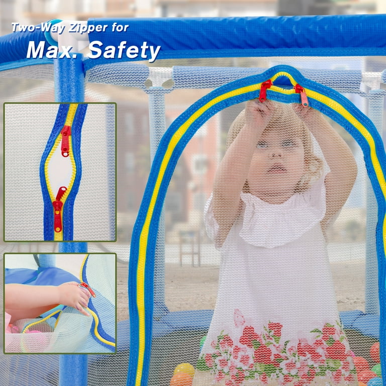 55-Inch Mini Trampoline with Safety Net and Ocean Balls photo 6