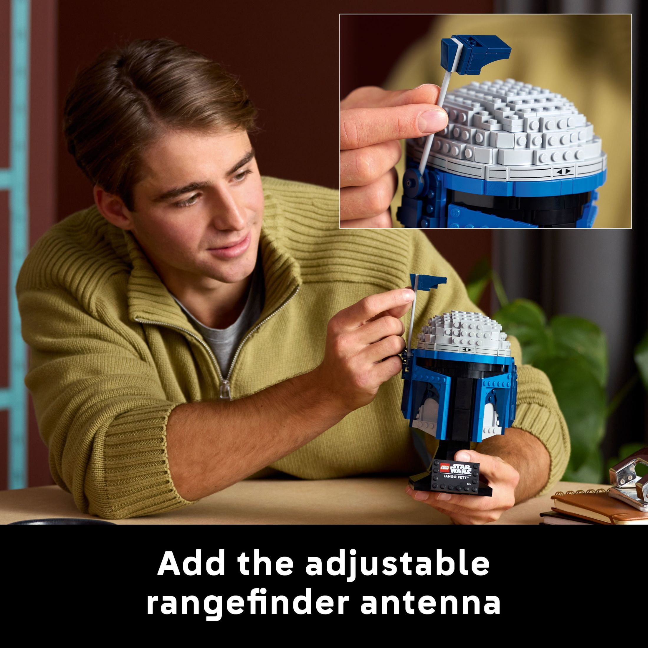 LEGO Star Wars Jango Fett Helmet - DIY Model Kit For Adults 18+ - Collectible Building Set - Room Decor Idea For Attack of the Clones Fans - Unique Gift Idea for Men and Women - 75408