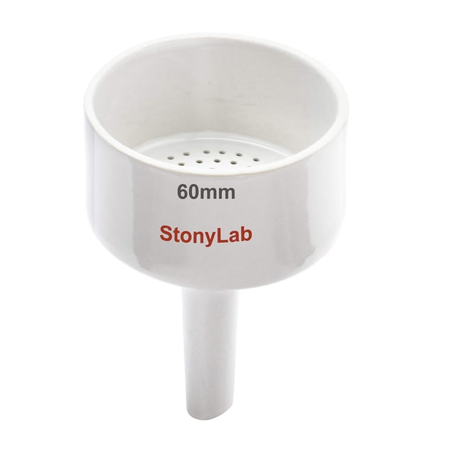 StonyLab Embudo Buchner de porcelana 60 mm Embudo filtrante Buchner de porcelana DE 6 cm DI 5,4 cm para laboratorio