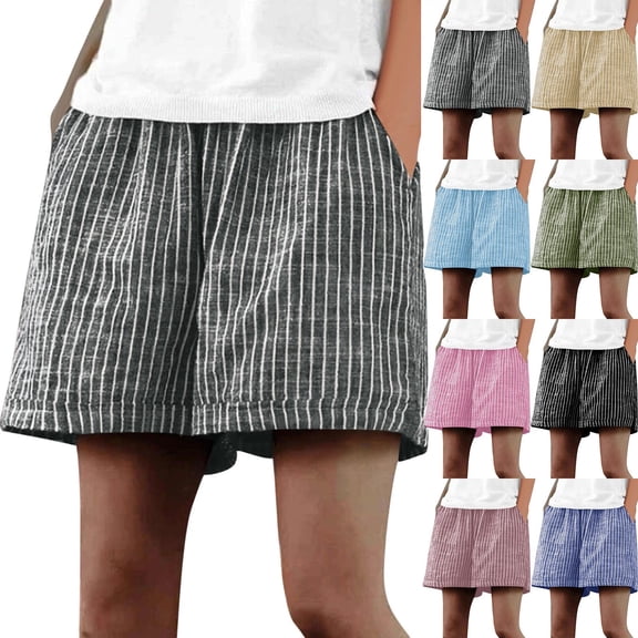 Women's Soft Fabric Bermuda Shorts, Mid Waist Pull On Stretchy Capris, Elastic Waistband Tummy Control A-Line Fit, Casual Vacation Summer Travel Beach | TruBelle,Army Green L