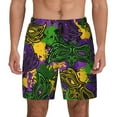 thumbnail image 2 of Goofa Mardi Gras7 Printed Men's Swim Trunks Board Shorts Quick Dry Mens Swimming Trunks with Compression Liner,Breathable Fit Hawaii Beach Shorts-, 2 of 9