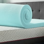 Lucid 4 Cooling Gel with Aloe Plush Memory Foam Mattress Topper, Twin