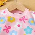 thumbnail image 5 of Zanarzt Toddler Girls Clothes Baby Outfits Toddler Girl Kids Outfits Floral Bow Long Sleeve Sweatshirt Bell Bottom Pants Set for Girls Pink,2-3 Years, 5 of 9