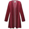 thumbnail image 1 of Women Plus size 0x Tall Maxi Cardigan Straight Crimson Ember Knit Sweater Flowy Drape Duster Sweater, 1 of 4