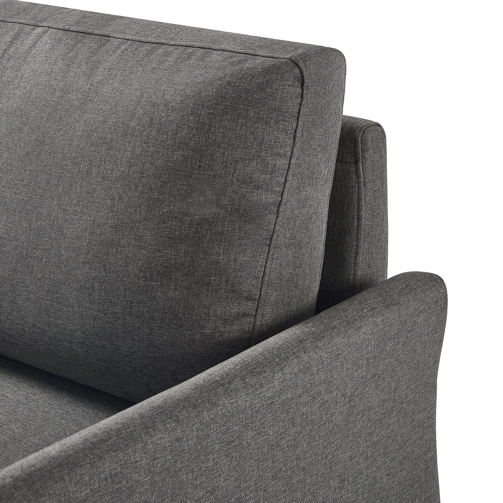 Zinus Jackie 2-Seater Indoor Loveseat, Dark Grey, Small Space Furniture